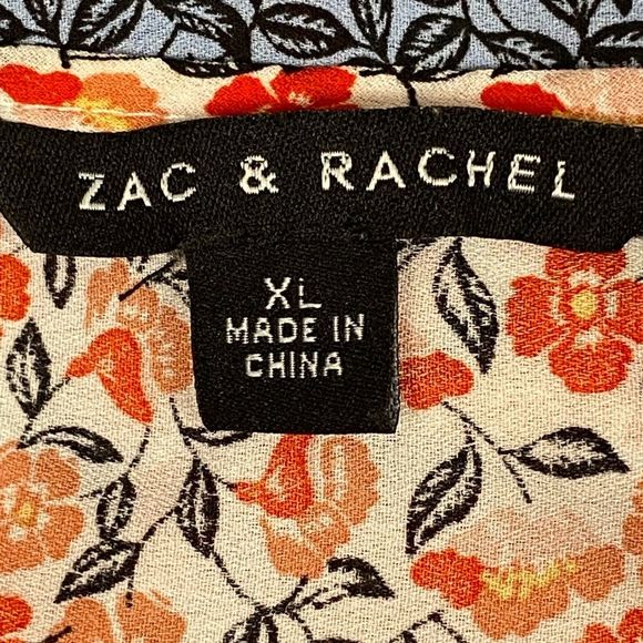 Zac & Rachel Womens Multicolored Floral Sleeveless Open Pullover Blouse Size XL - Picture 10 of 12